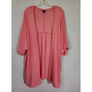 Torrid Cardigan Womens Plus 5 Coral Short Sleeve Open Front Stretch Knit Sweater